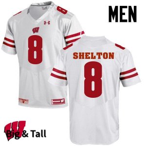 Men's Wisconsin Badgers NCAA #8 Sojourn Shelton White Authentic Under Armour Big & Tall Stitched College Football Jersey AU31M77KM